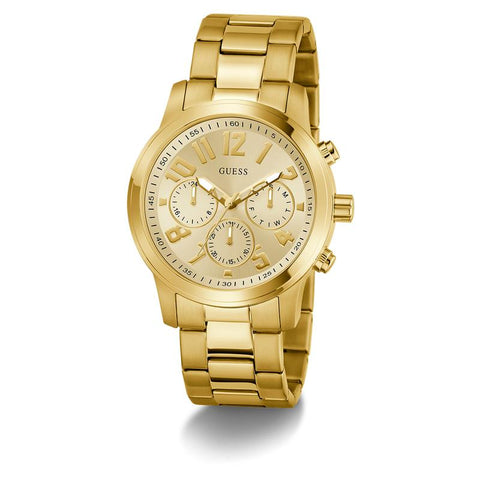 The Watch Boutique Guess Men's Gold-Tone Analog Watch with Champagne Dial