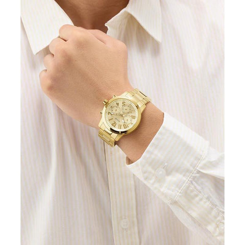 The Watch Boutique Guess Men's Gold-Tone Analog Watch with Champagne Dial