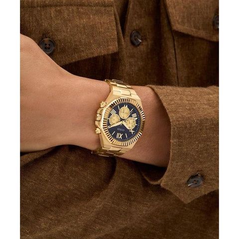The Watch Boutique Guess Mens Gold Tone Multi-Function Watch