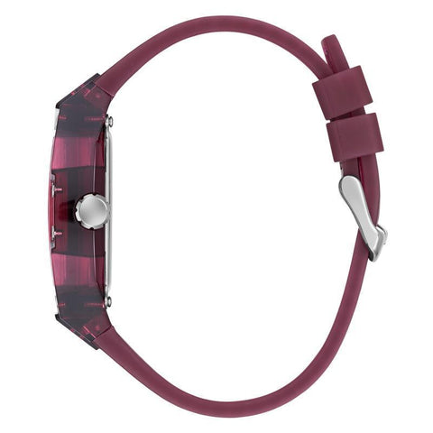 The Watch Boutique Guess Men's Red Transparent Silicone Strap Analog Watch
