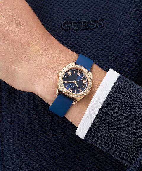 The Watch Boutique Guess Mini Luna Blue Rose Gold Analog Watch