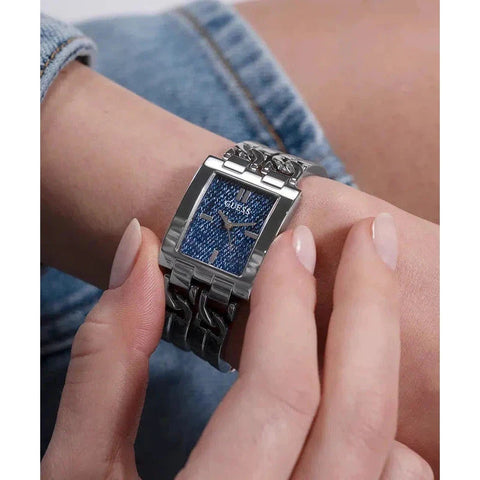 The Watch Boutique Guess Mod Id Blue Dial Analogue Watch