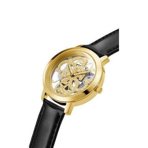 The Watch Boutique Guess Quattro Clear Gold Tone Analog Ladies Watch GW0383L1