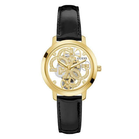 The Watch Boutique Guess Quattro Clear Gold Tone Analog Ladies Watch GW0383L1