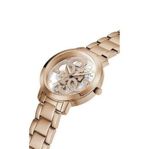 The Watch Boutique Guess Quattro Clear Rose Gold Tone Analog Ladies Watch GW0300L3
