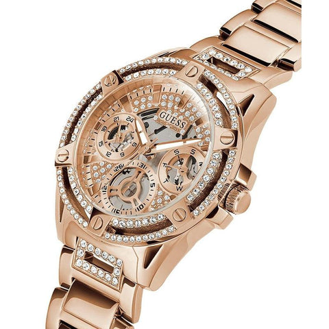 The Watch Boutique Guess Queen Rose Gold Tone Analog Ladies Watch GW0464L3