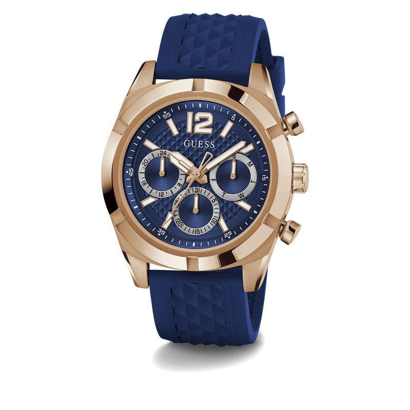 Guess Zeus Multifunction Crystals Black Dial Black Silicone Strap Watch For Men - GW0208G4