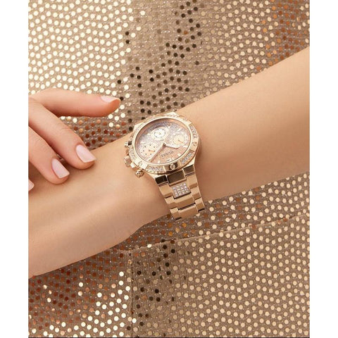 The Watch Boutique Guess Rose Gold Multi-Function Diamond-Accent Elegant Watch