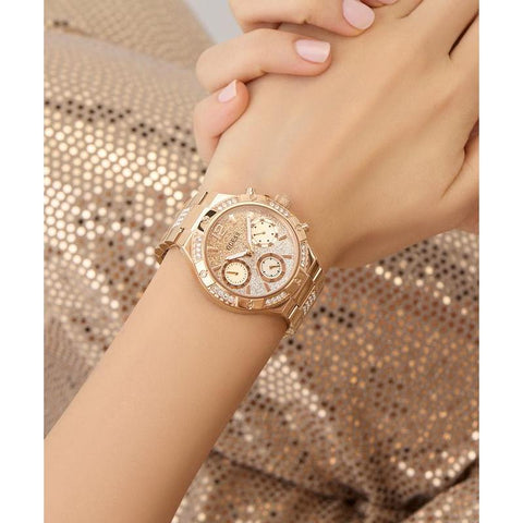 The Watch Boutique Guess Rose Gold Multi-Function Diamond-Accent Elegant Watch