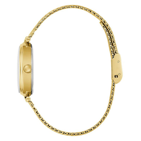 The Watch Boutique Guess Ruby Gold Tone Mesh Bracelet Analog Watch