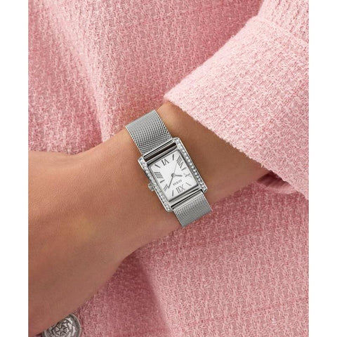 The Watch Boutique Guess Silver Tone Ladies Analog Watch with Mesh Bracelet