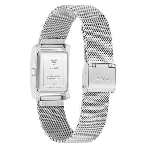The Watch Boutique Guess Silver Tone Ladies Analog Watch with Mesh Bracelet