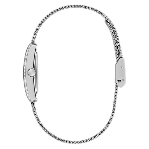 The Watch Boutique Guess Silver Tone Ladies Analog Watch with Mesh Bracelet
