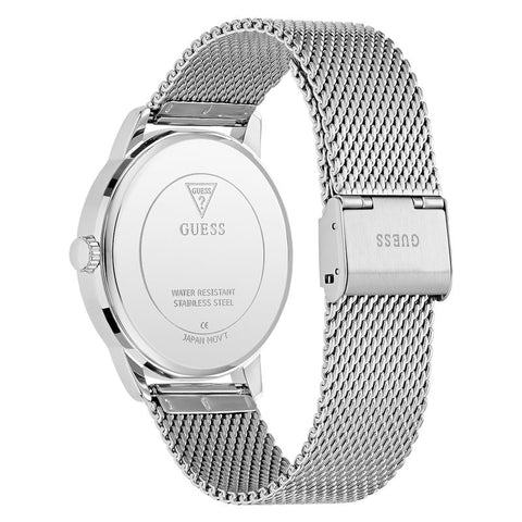 The Watch Boutique Guess Silver Tone Mesh Bracelet Analog Watch