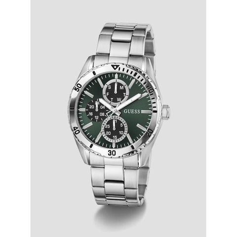 The Watch Boutique Guess Silver Velocity Green Dial Men's Watch