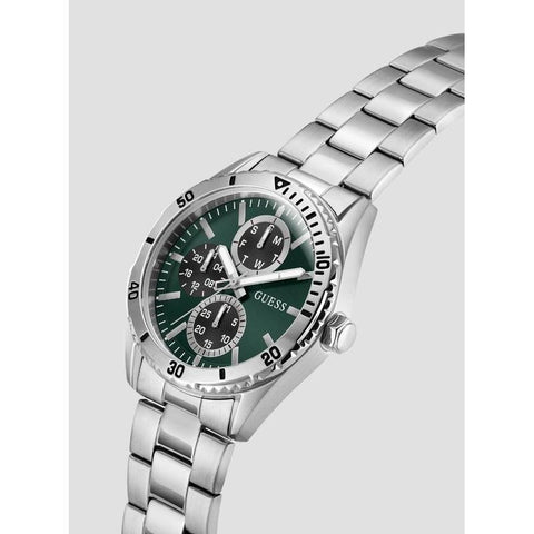 The Watch Boutique Guess Silver Velocity Green Dial Men's Watch