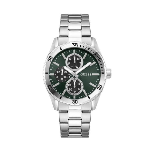 The Watch Boutique Guess Silver Velocity Green Dial Men's Watch