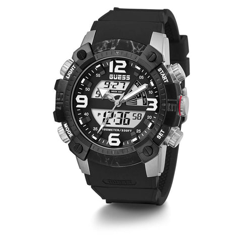 The Watch Boutique Guess Slate Silver Tone Digital Gents Watch GW0421G1