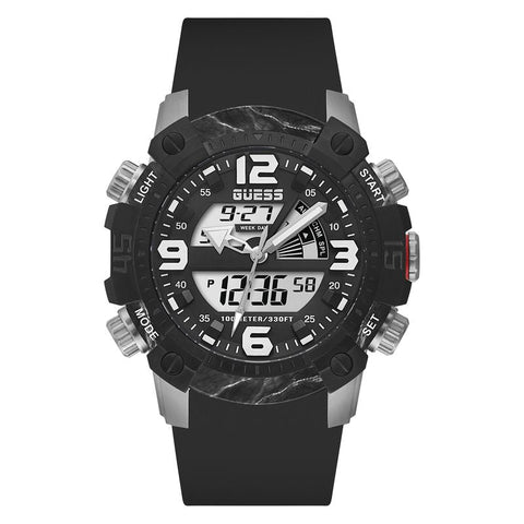 The Watch Boutique Guess Slate Silver Tone Digital Gents Watch GW0421G1