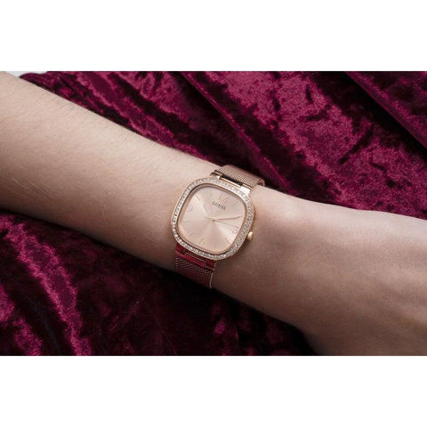 The Watch Boutique Guess Tapestry Rose Gold Tone Analog Ladies Watch GW0354L3