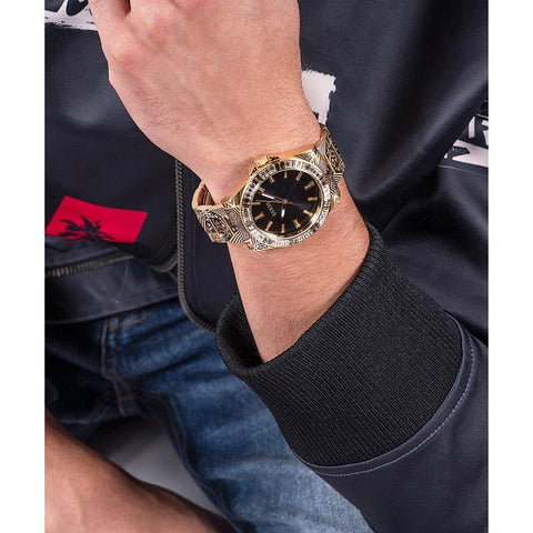The Watch Boutique Guess Throne Gold Tone Analog Gents Watch GW0496G2
