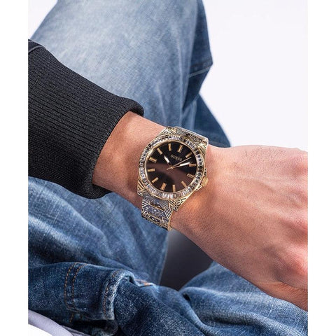 The Watch Boutique Guess Throne Gold Tone Analog Gents Watch GW0496G2