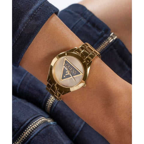 The Watch Boutique Guess Tri Plaque Champagne Dial Analog Watch