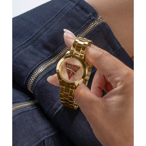 The Watch Boutique Guess Tri Plaque Champagne Dial Analog Watch