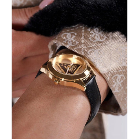 The Watch Boutique Guess Tri Plaque Champagne Dial Analogue Watch