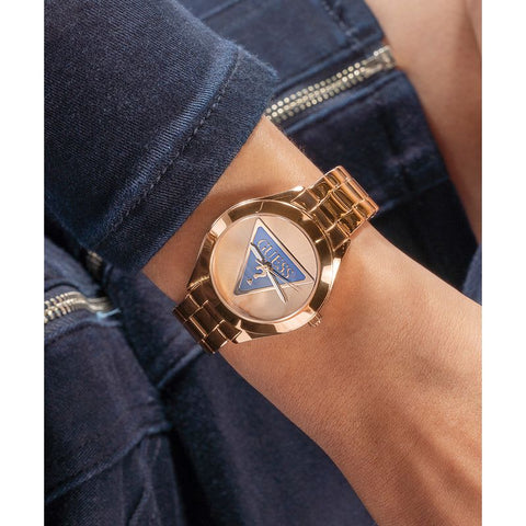The Watch Boutique Guess Tri Plaque Rose Gold Dial Analog Watch
