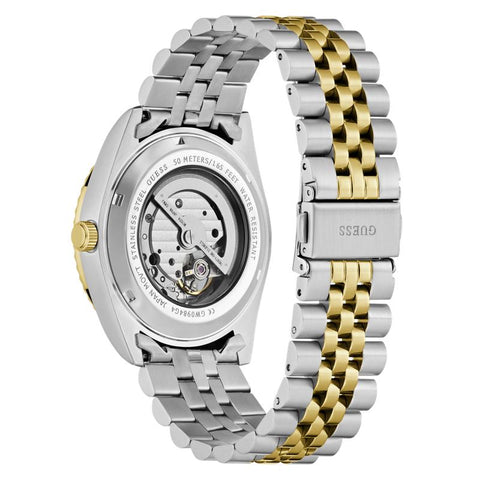 Guess Two-Tone Automatic Watch with Green Dial