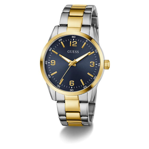 The Watch Boutique Guess Two-Tone Silver Gold Analog Watch Blue Dial