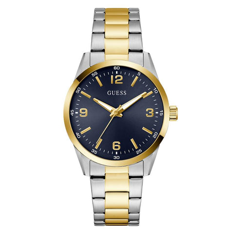 The Watch Boutique Guess Two-Tone Silver Gold Analog Watch Blue Dial