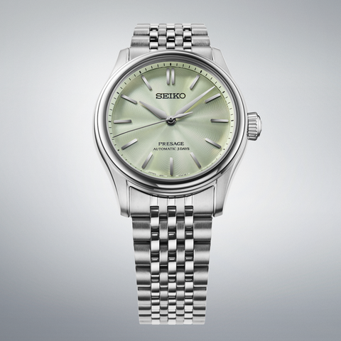 Seiko Presage Classic Green Dial HCC002J1 - case detail