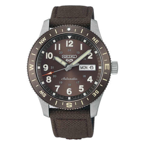 Seiko 5 Sports Field Automatic Watch Brown Dial Nylon Strap