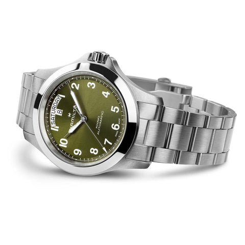 The Watch Boutique Hamilton Khaki Field King Day-Date Automatic Green Dial H64475160