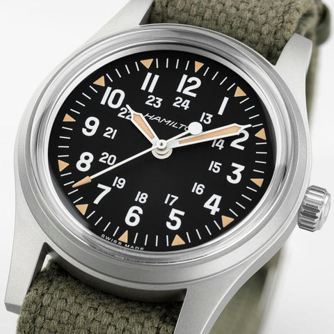 The Watch Boutique Hamilton Khaki Field Mechanical Black Dial NATO Strap H69399930