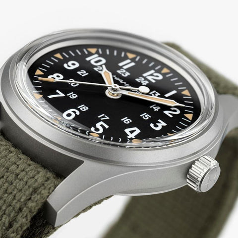 The Watch Boutique Hamilton Khaki Field Mechanical Black Dial NATO Strap H69399930