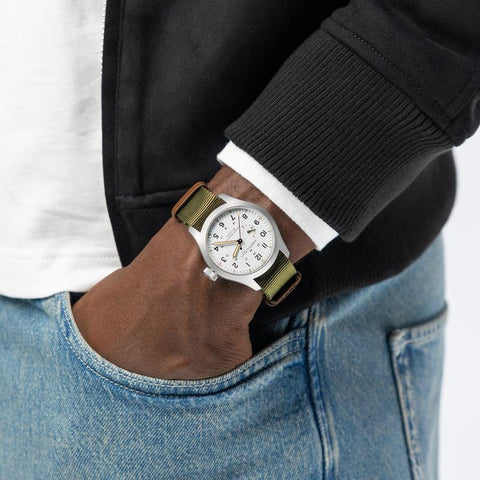 The Watch Boutique Hamilton Khaki Field Mechanical White Dial Men's Watch H69509910