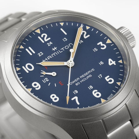 The Watch Boutique Hamilton Khaki Field Power Reserve Mechanical Blue Dial H69509140