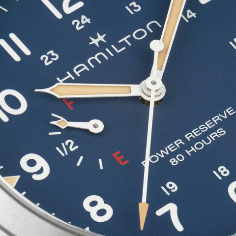 The Watch Boutique Hamilton Khaki Field Power Reserve Mechanical Blue Dial H69509140