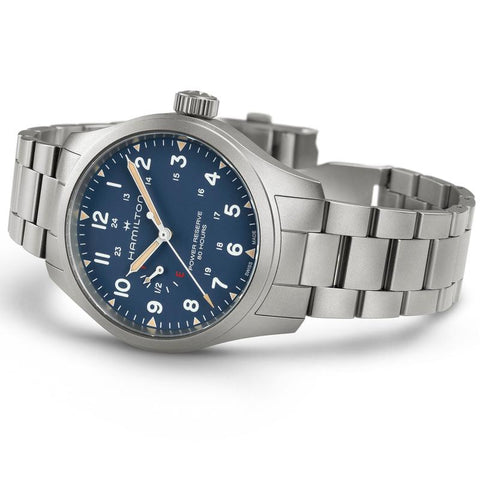 The Watch Boutique Hamilton Khaki Field Power Reserve Mechanical Blue Dial H69509140