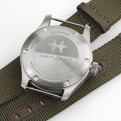 The Watch Boutique Hamilton Khaki Field Power Reserve Mechanical Green Dial H69509960