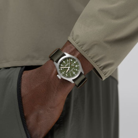 The Watch Boutique Hamilton Khaki Field Power Reserve Mechanical Green Dial H69509960