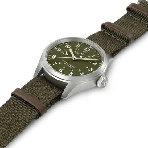 The Watch Boutique Hamilton Khaki Field Power Reserve Mechanical Green Dial H69509960