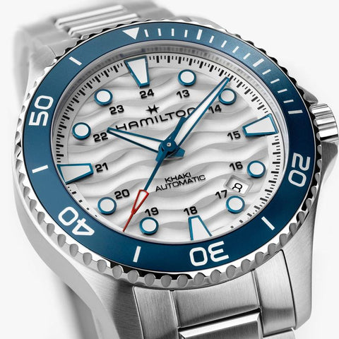 The Watch Boutique Hamilton Khaki Navy Scuba Auto Automatic White Dial H82425110