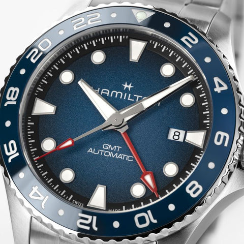 The Watch Boutique Hamilton Khaki Navy Scuba Auto GMT Automatic Blue Dial H82535140