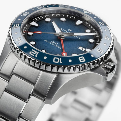 The Watch Boutique Hamilton Khaki Navy Scuba Auto GMT Automatic Blue Dial H82535140