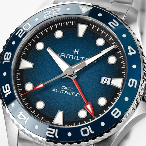 The Watch Boutique Hamilton Khaki Navy Scuba Auto GMT Automatic Blue Dial H82535140