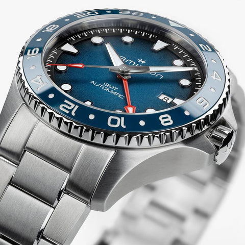The Watch Boutique Hamilton Khaki Navy Scuba Auto GMT Automatic Blue Dial H82535140
